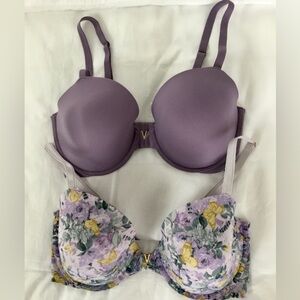 Victoria Secret Smooth Lightly Lined Plunge Demi Bras Lot of 2